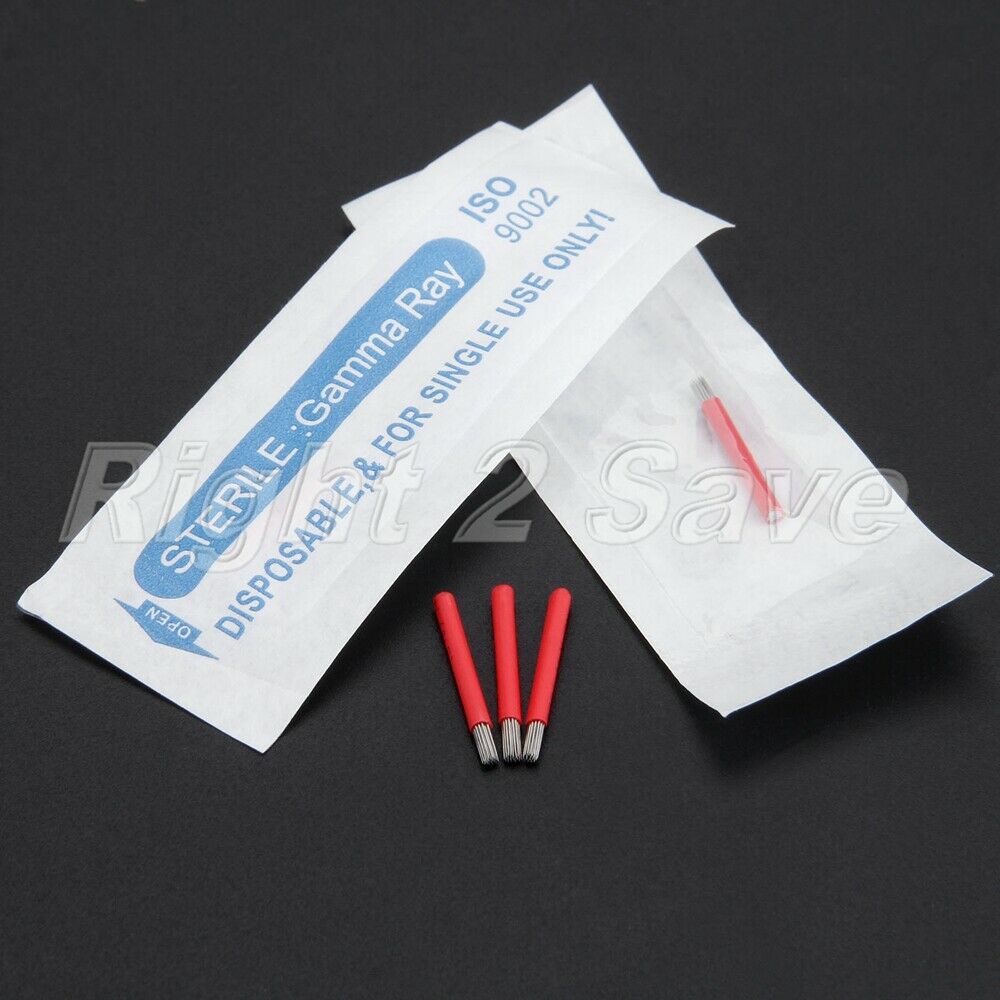 10pcs Microblading Eyebrow Pen Needle Manual Pen 21pin Round Fog Tattoo Blades