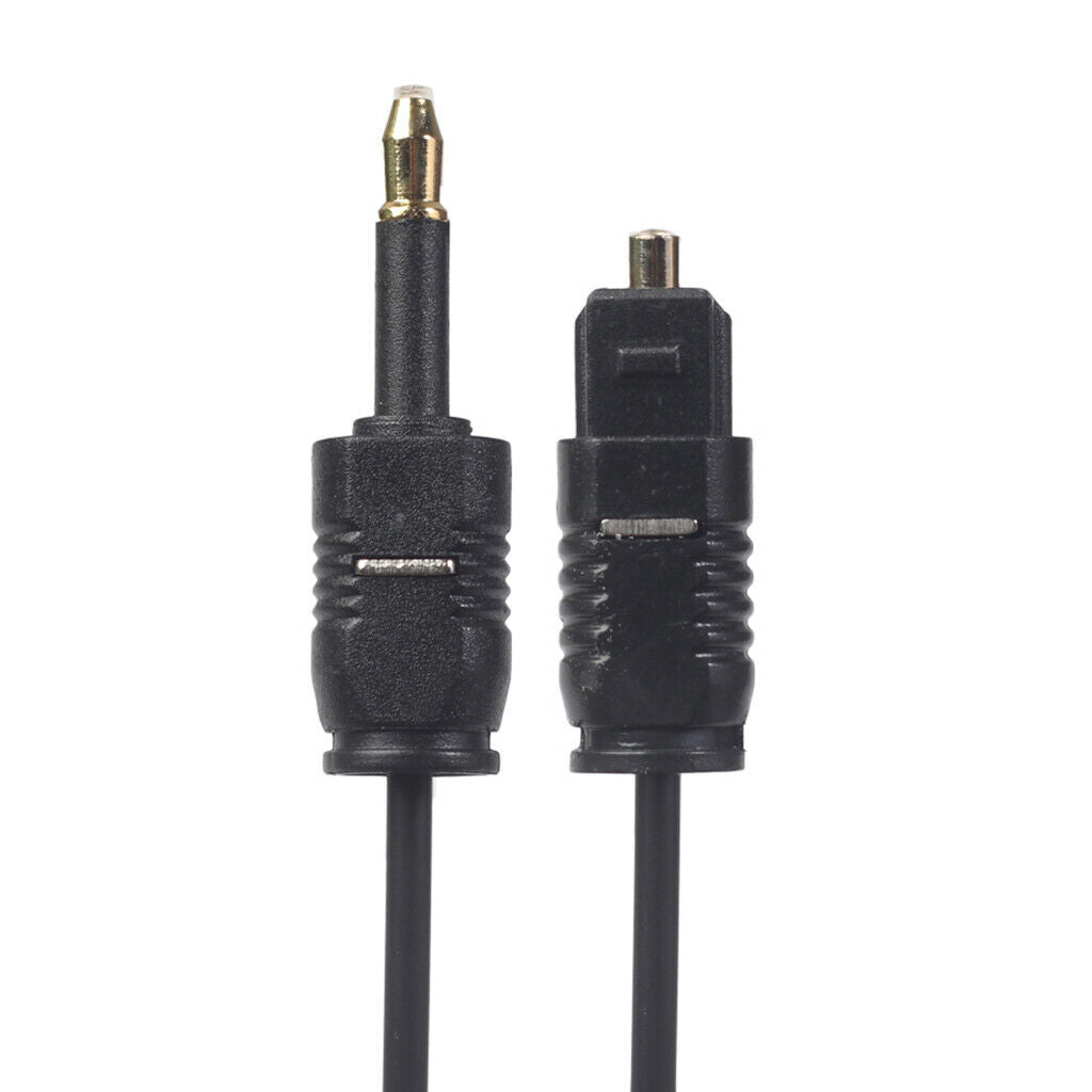 Black Audio Cable TOSlink Plug to MINI-TOSLink OPTICAL 3.5mm Jack 150cm