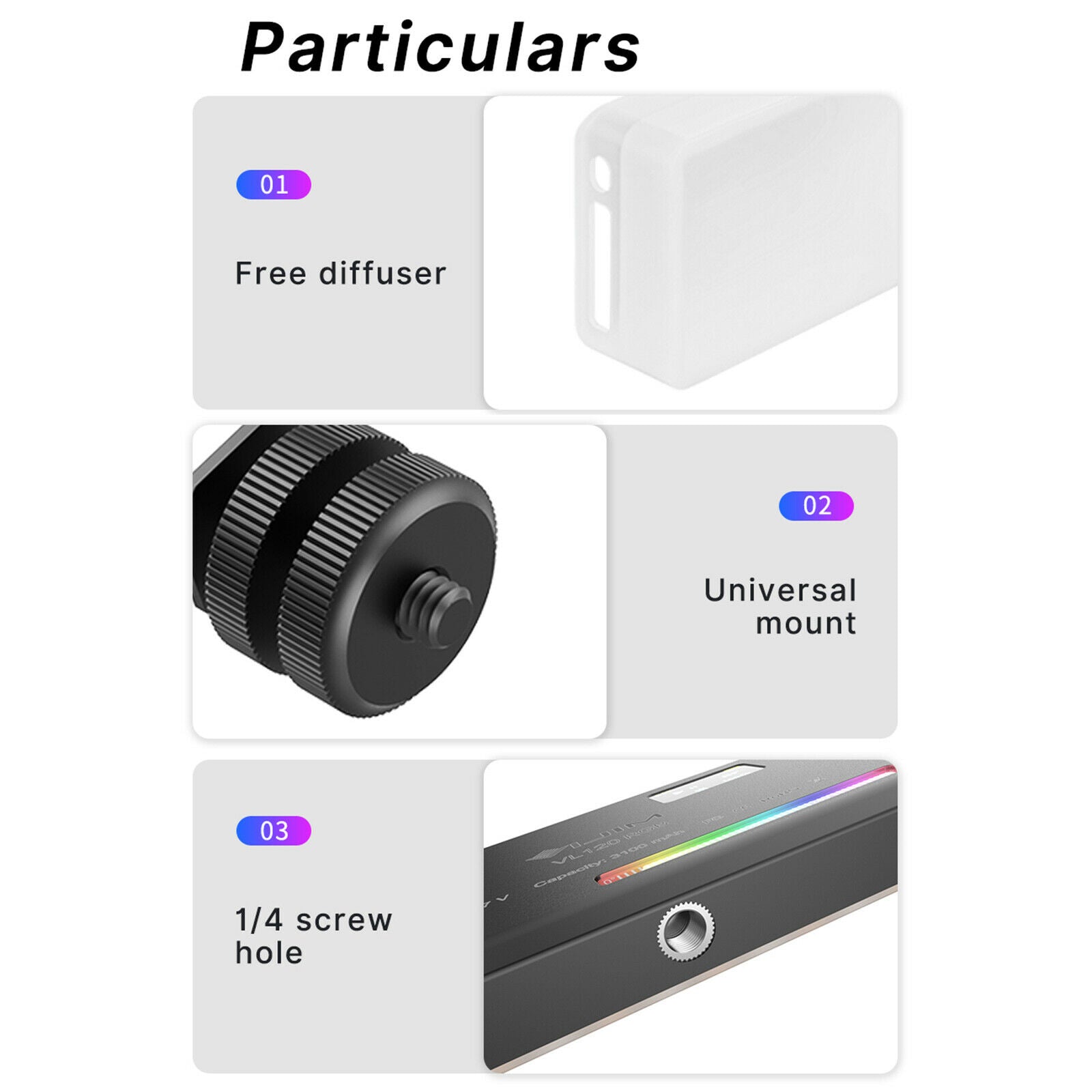 2500-9000K 5W Dimmable Mini LED Video Light Camera Fill Light for Videos
