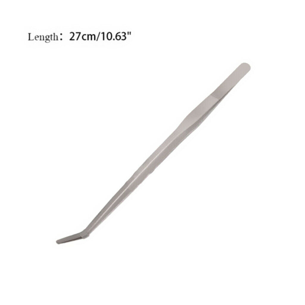 Aquarium Live Plant Tank Curved Long Tong Stainless Steel Tweezer 27cm