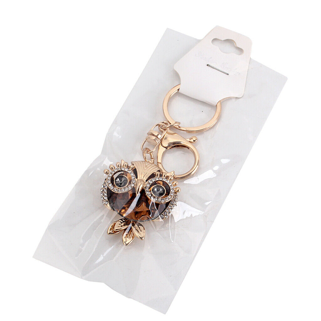 Rhinestone Owl Shape Chain Creative Bling Keychain Pendant Women Gifts