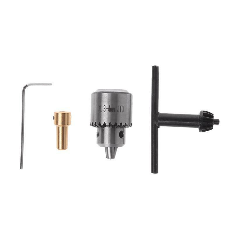 4x Micro Motor Drill Chuck Clamp 0.3-4mm With Key 3.17mm Shaft Connecting Rod