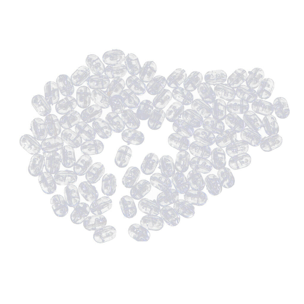 300 Pieces Fishing Beads Plastic Oval Beads Double Pearls Drill Cross Clear