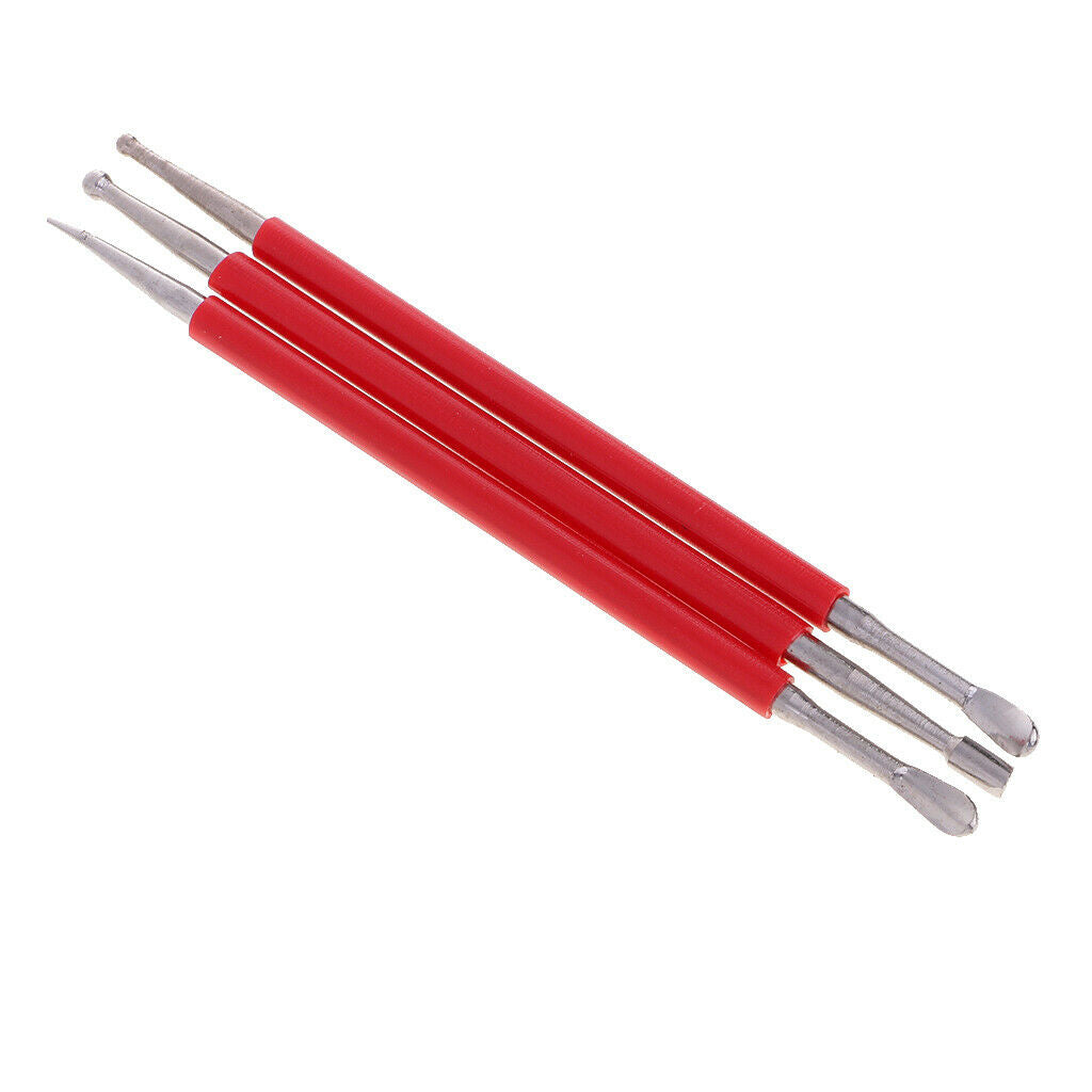 3pcs Leather Craft Tools Leather Press Rub Carving Tools Modeling Tools