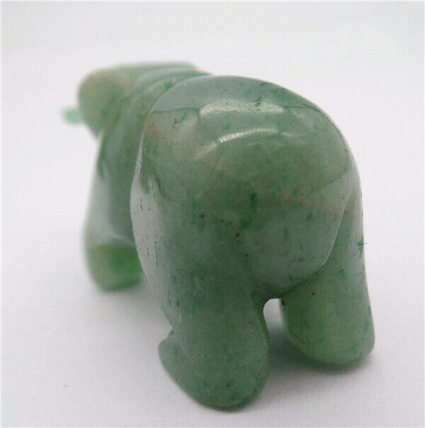 45x24x18mm Natural Green Aventurine Carved Bear Statue Healing Home Decor HH8083