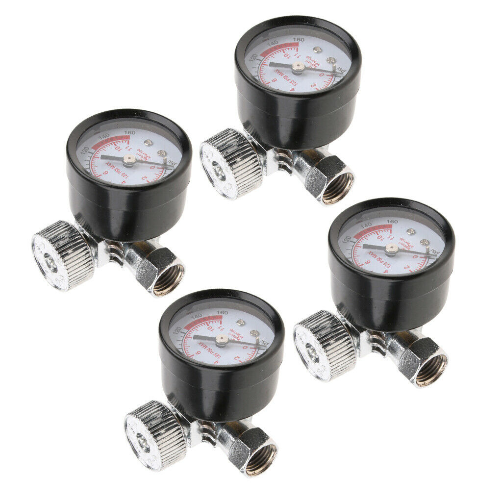 4x 1/4 Spray Gun Air Regulator with Pressure Gauge and Valve Pressure Switch