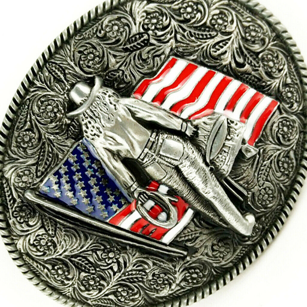 American   Pattern Cowboy Western Metal Belt Buckle for Men's Gift
