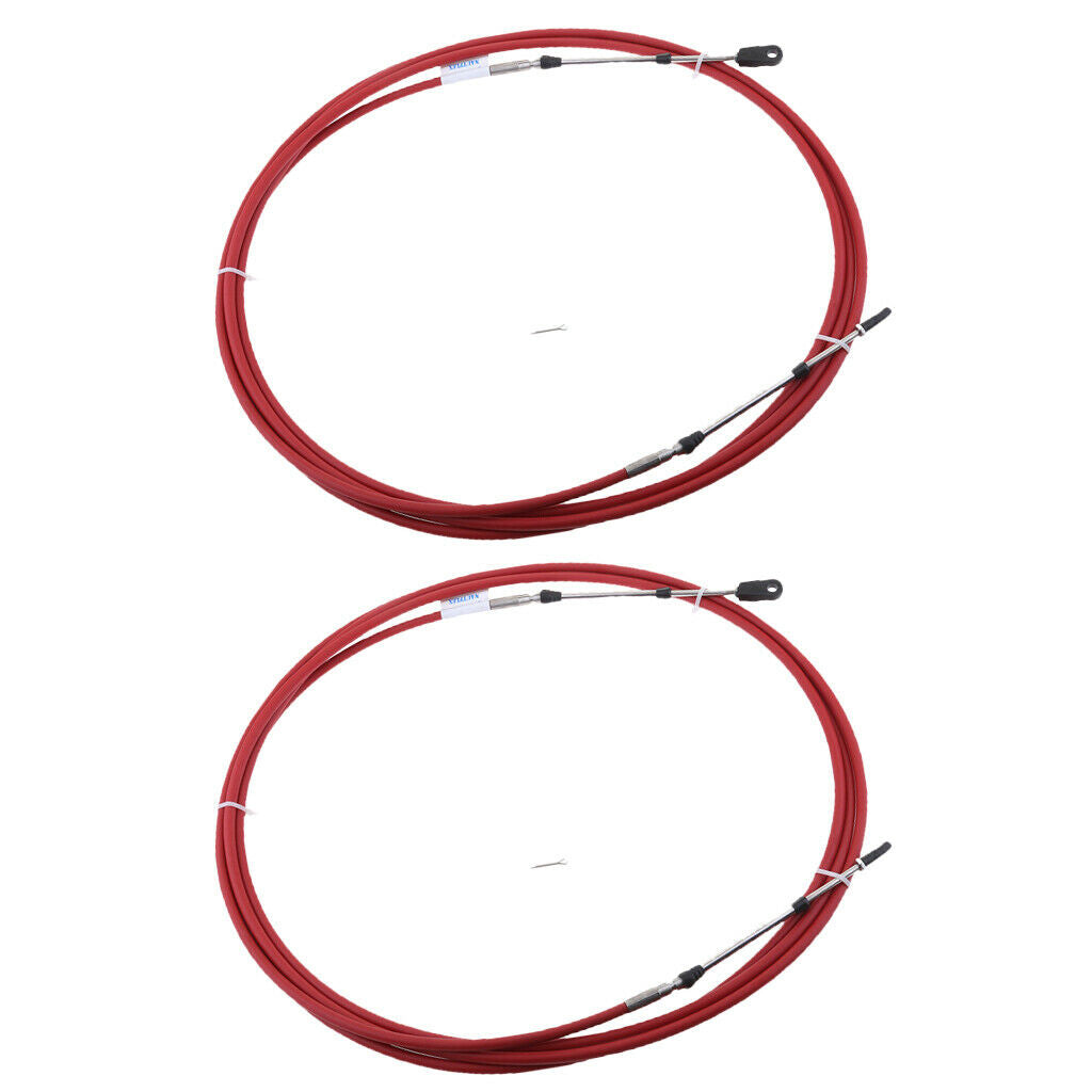 2-Pack 8ft Marine Boat Motor Throttle Control Cable for Yamaha Outboard