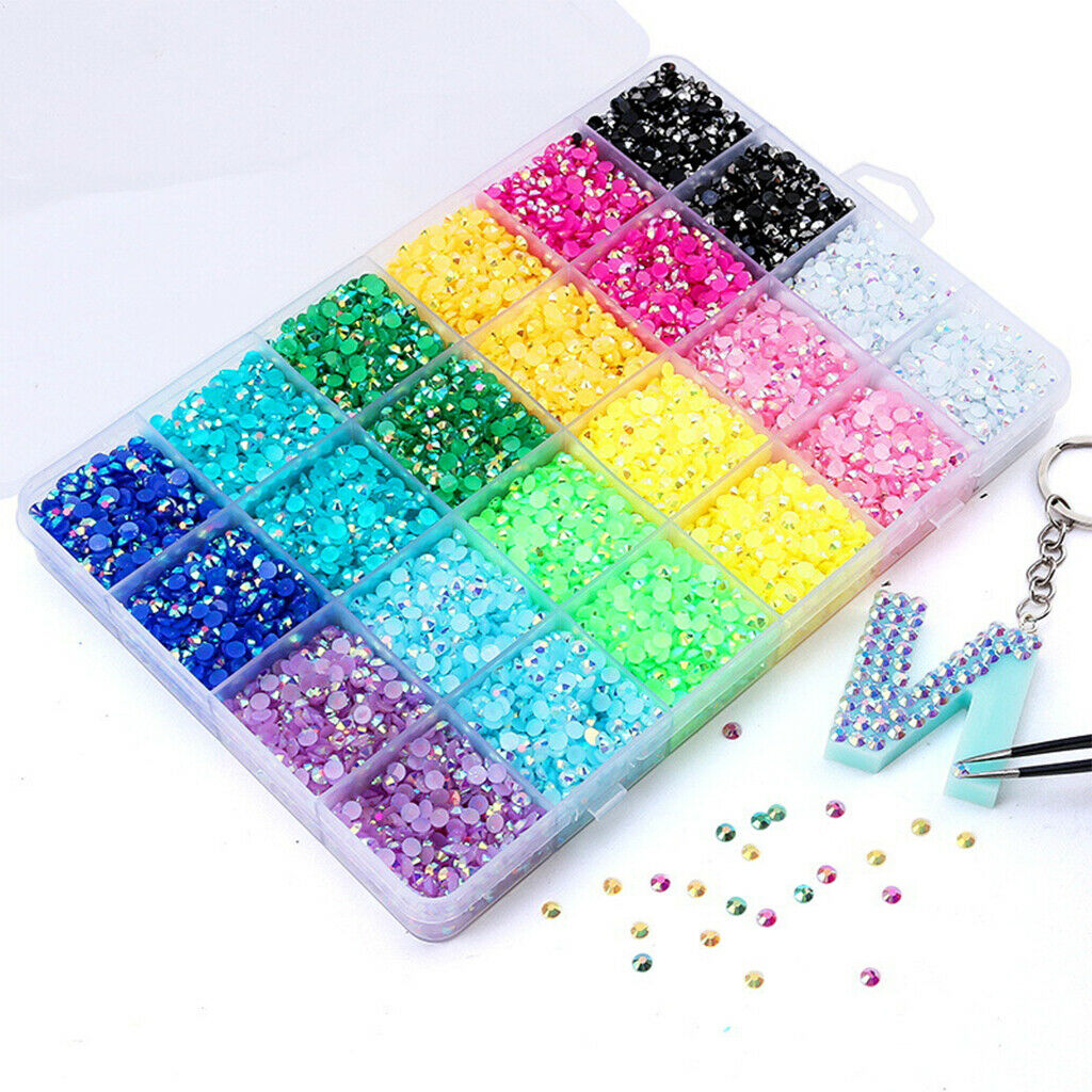 19200pcs Rhinestones Round AB Gems 12 Colors for Craft Decoration 4mm