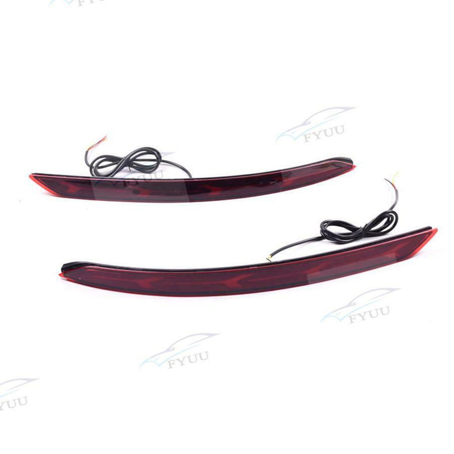 For Hyundai Elantra 2x LED Rear Bumper Reflector Brake Light Flow Turn Signal