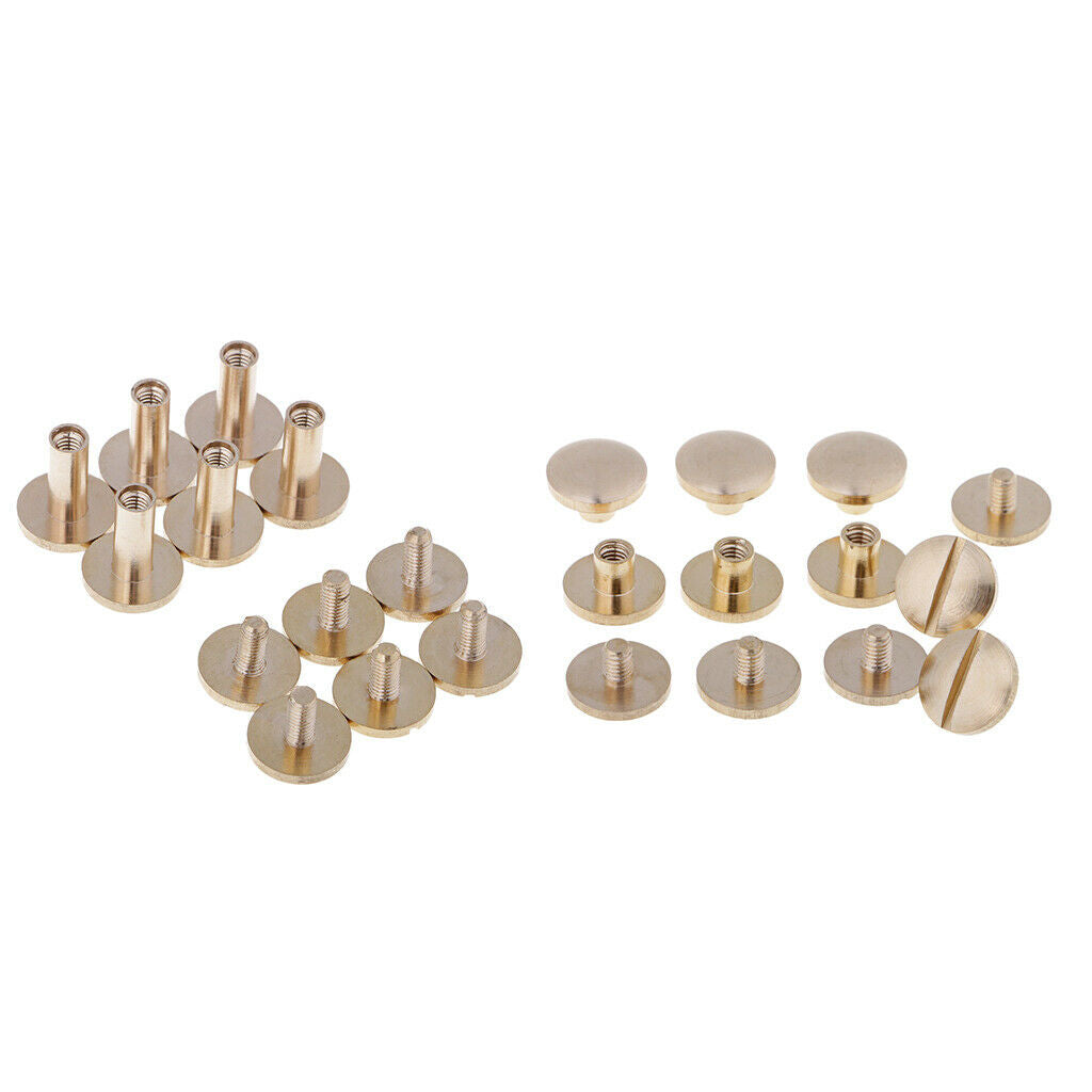 Pack of 12 DIY Solid Brass Nail Rivet Stud Button Durable Alloy Round Buttons