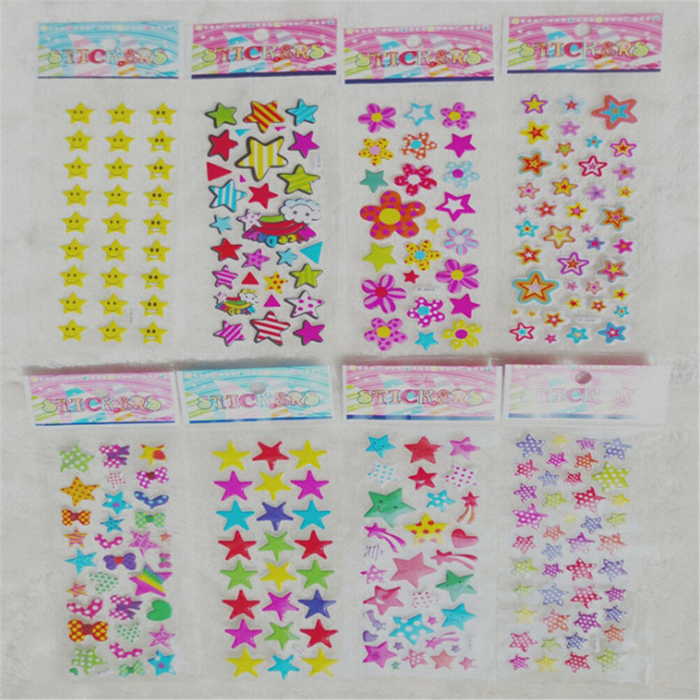 5Pcs/Lot Cute Star Flower Bubble Stickers Cartoon Kids Classic Toys Sticke.l8