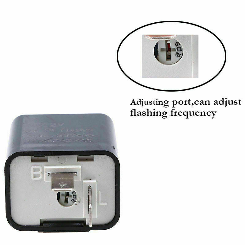 2 Pin Adjustable LED ABS Flasher Relay Turn Signal Fix Blinker Light Motorcycles