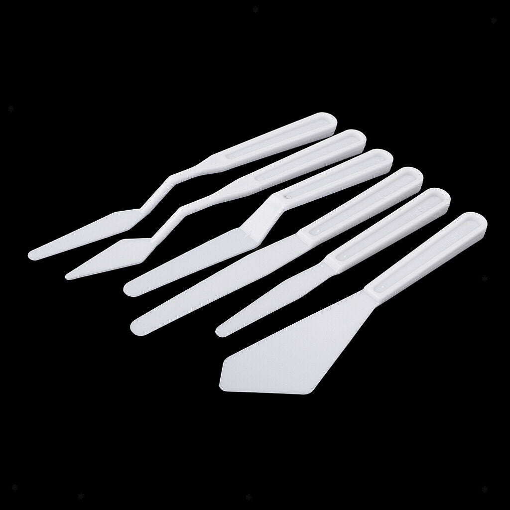 6pcs Plastic Acrylic Oil Painting Palette Tool Spatula Paints Mixing Tools