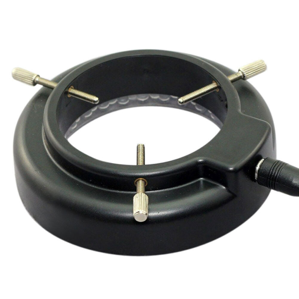 60LED Adjustable Ring Light Illuminator Lamp for Stereo Microscope EU Plug Black
