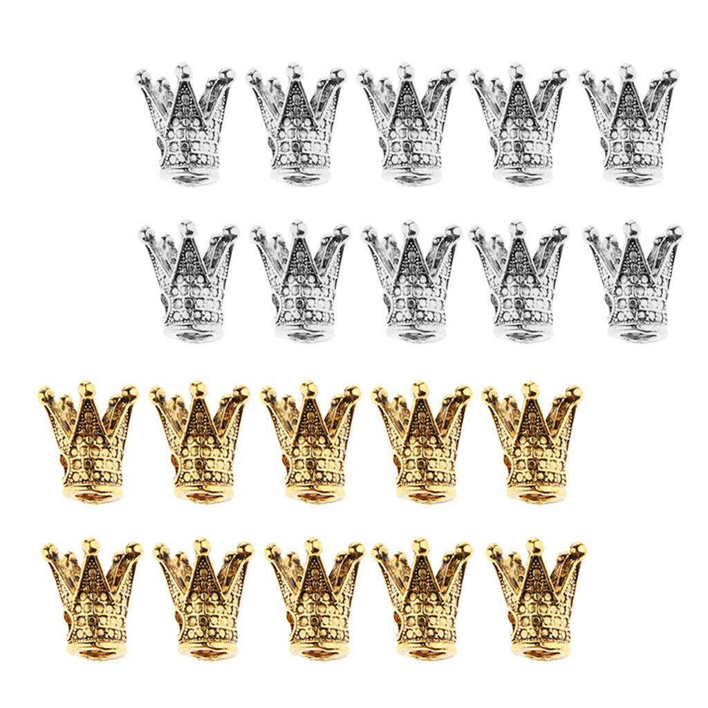 20Pcs Crown Shape Loose Spacer Bead for DIY Necklace Bracelet Jewelry Making
