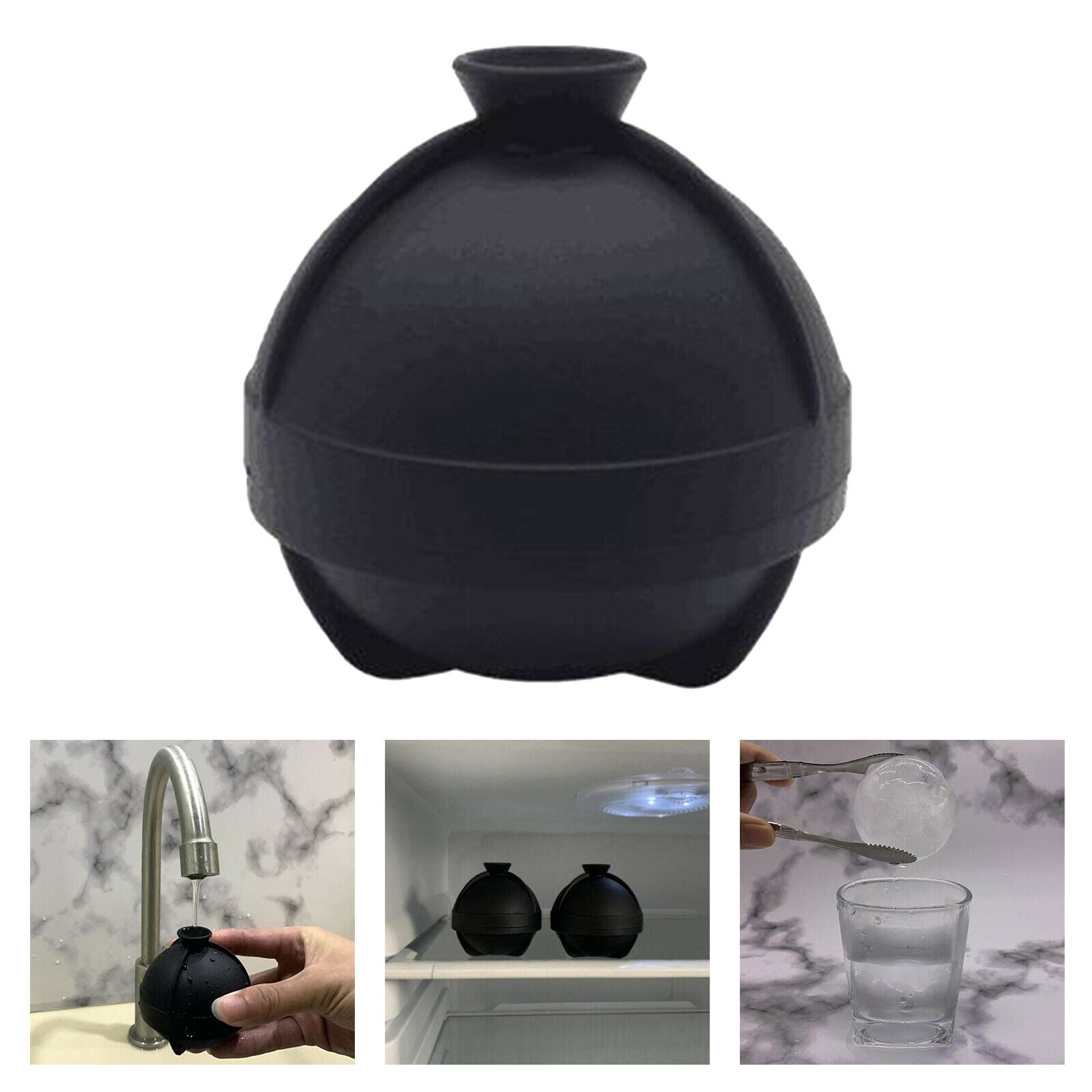 Reusable Big Round Ice Ball Molds 6cm Silicone Sphere Ice Molds for