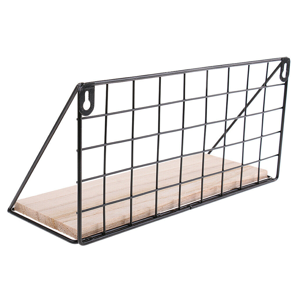 Metal Wall Hanging Storage Rack Shelves Unit Holder Bathroom Home Cafe Decor