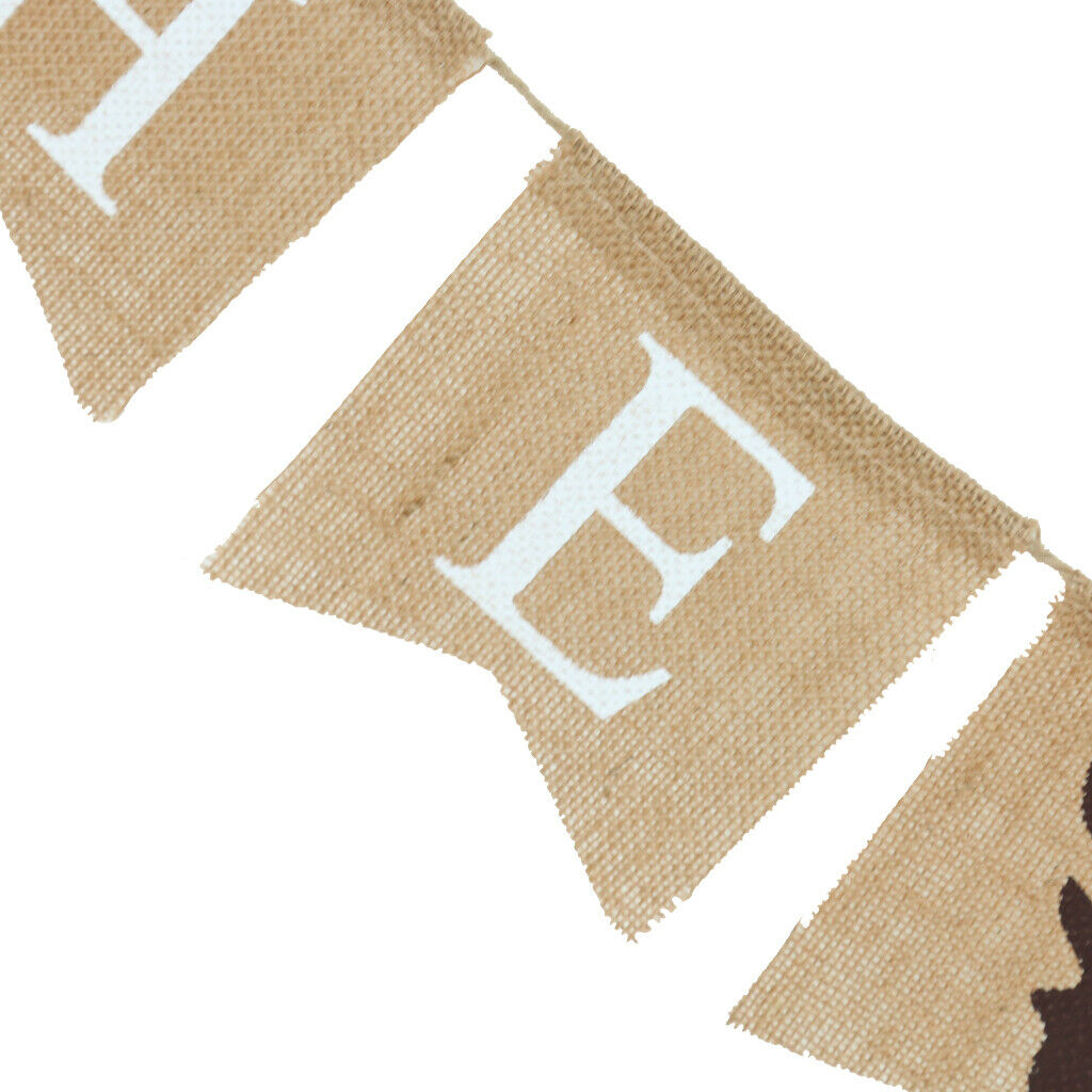 The Finished With Deer Bunting Party Garland Decoration Brown Flag