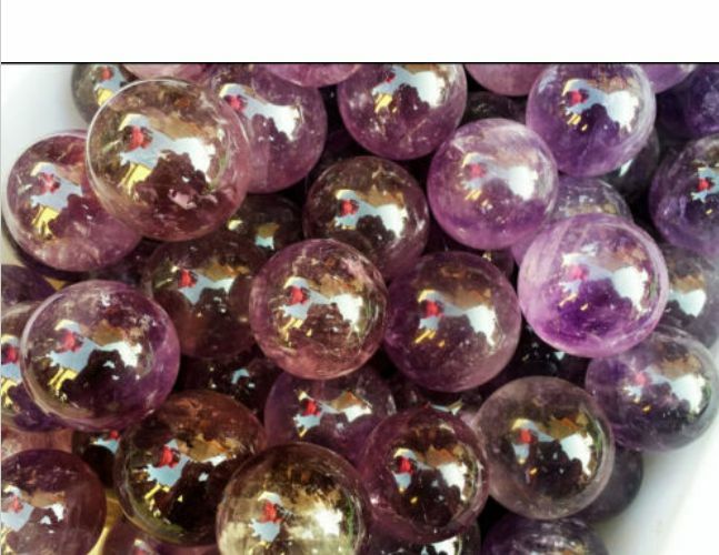 Natural Amethyst Quartz Crystal Sphere Ball Healing Stone 65mm + Stand AAA+