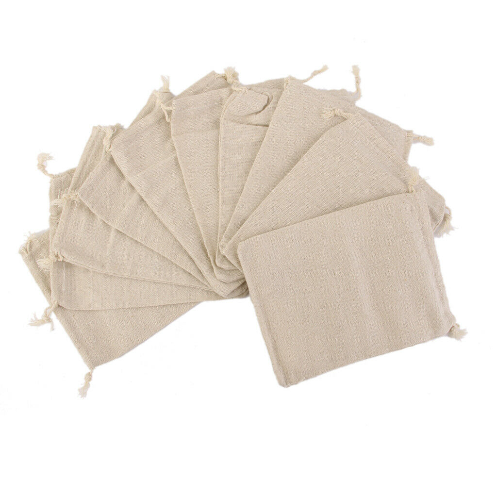 50 Pieces Simple Design Linen Jute Bag Jewelry Bag Pouch Gift Bag Gift