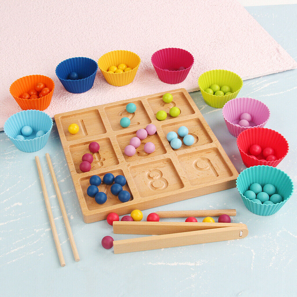 Montessori Kids Clip Beads Puzzle Board Math Educational Toys for Boys Girls