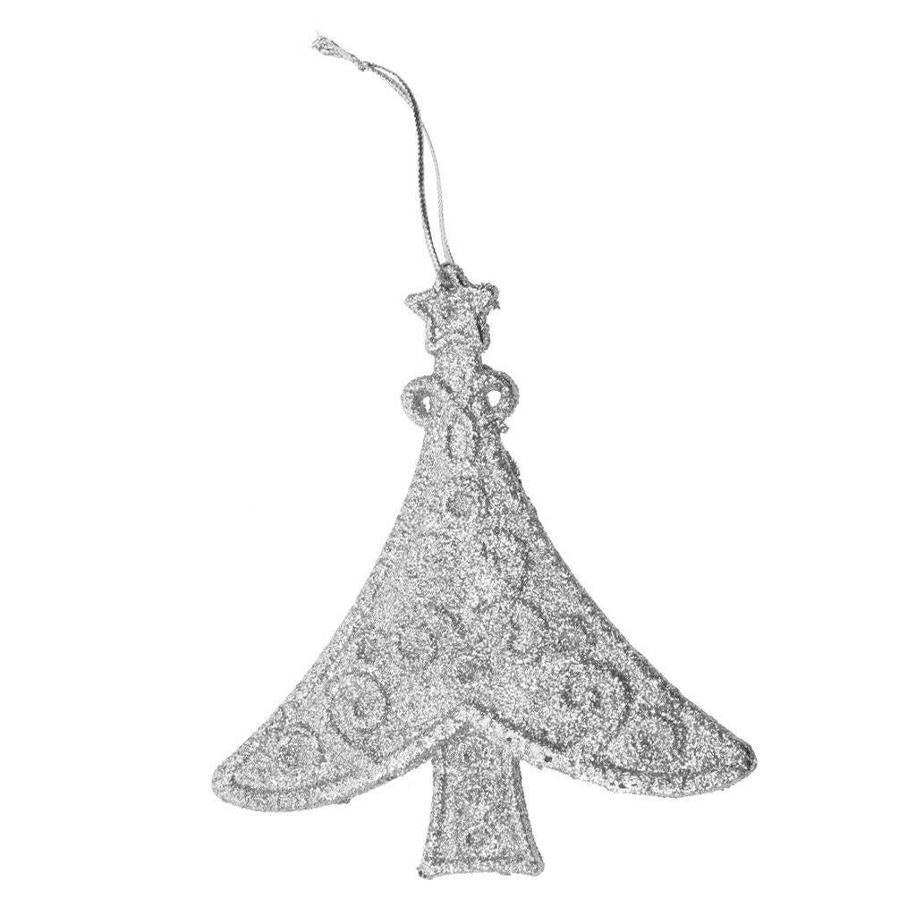 10pcs Glitter Tree Shape Christmas Tree Hanging Decoration