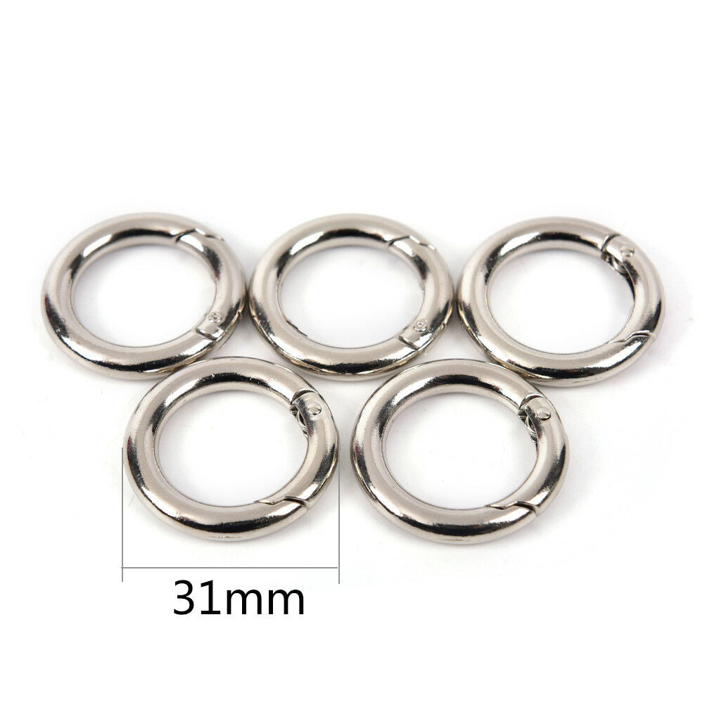 5pcs circle metal carabiner hook snap round clip hook keychain outdoor ha.l8