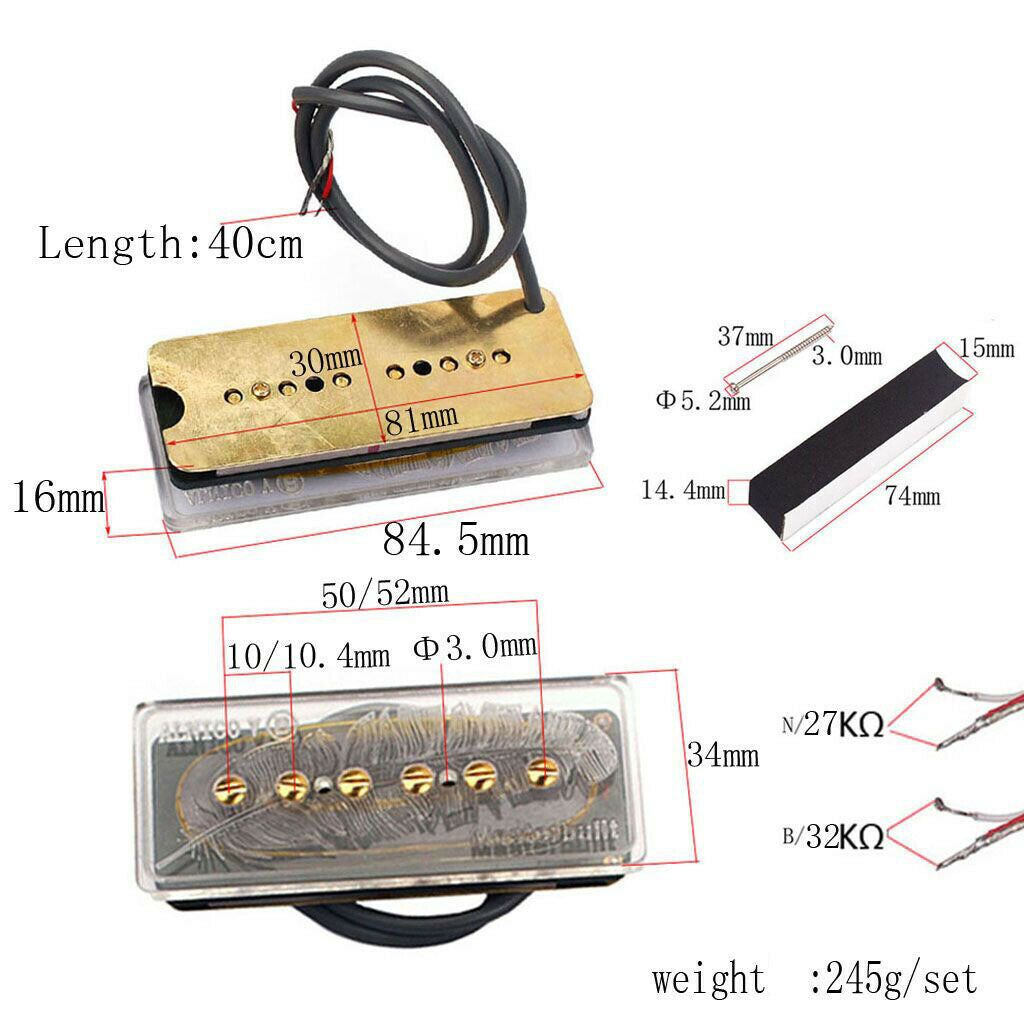 Soap Bar Single Pickup Alnico 5 Humbucker Set P90 for Electric Guitar Parts