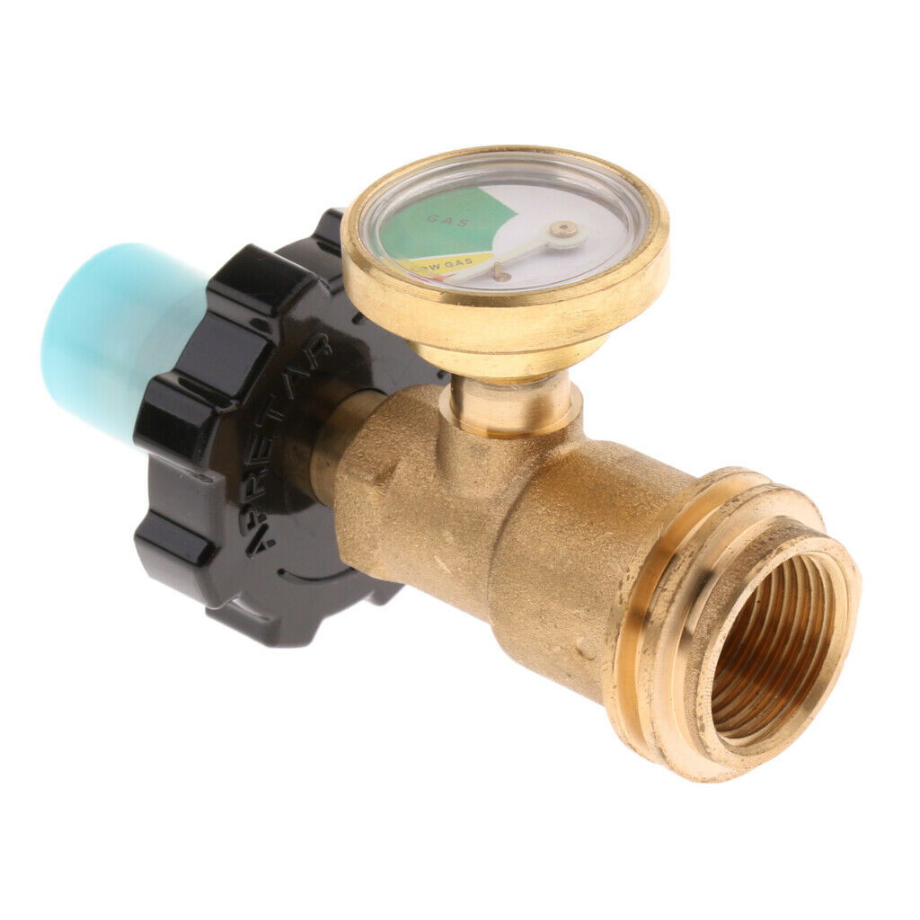 Heavy Duty Propane Tank Pressure Level Meter Gauge Gas Fuel Grill BBQ Adapter