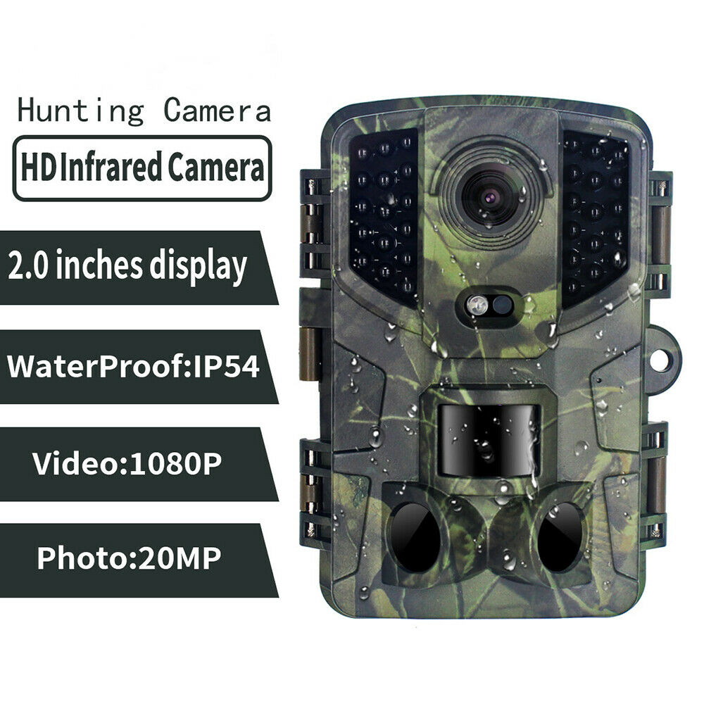 Trail Camera 20MP Wildlife 1080P Game Hunting Cam with Night Vision