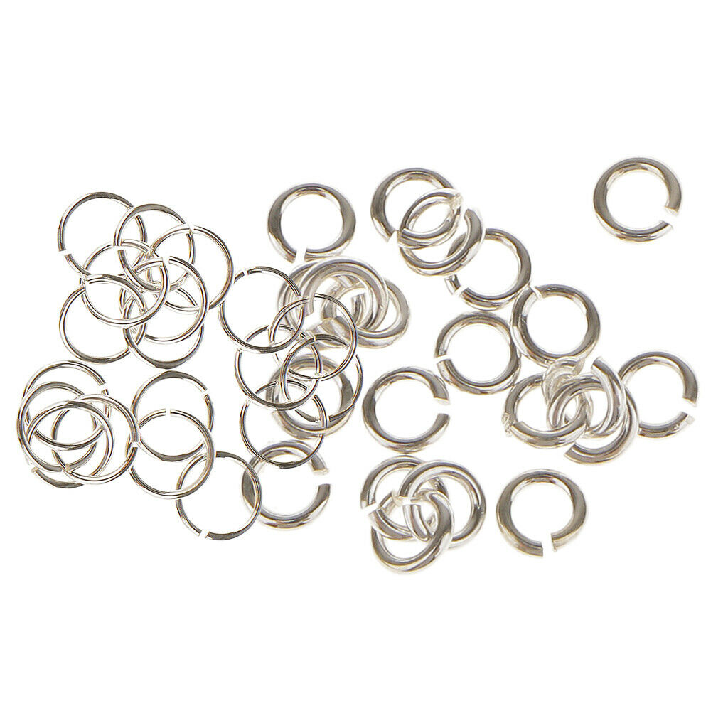 40Pcs S925 Jump Rings Split Jewelry Making Key Chain Connecting Rings 3/6mm