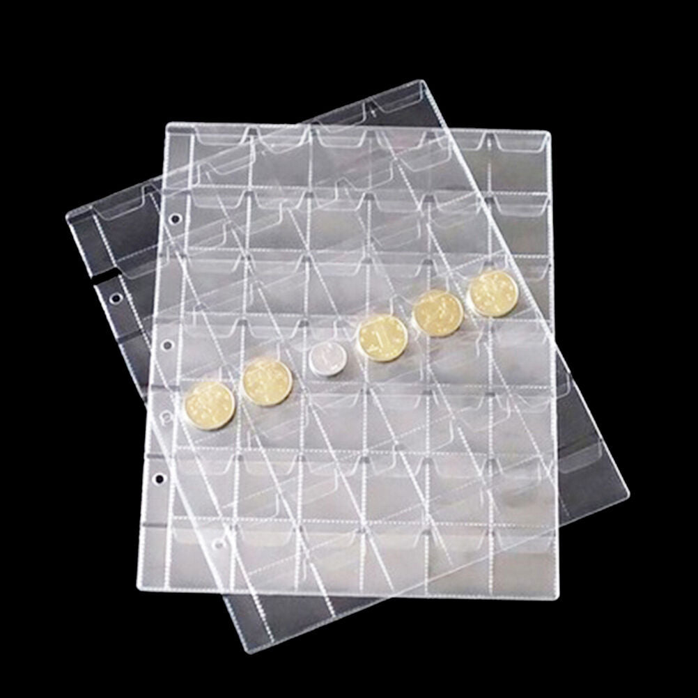 Clear 42 Pockets Plastic Coin Holders Storage Collection Money Album Case C Ad