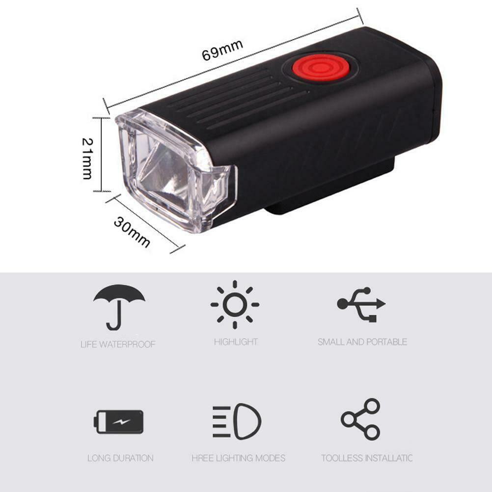 Light for Bike USB Rechargeable Set Super Bright Front Light Warning Rear Light