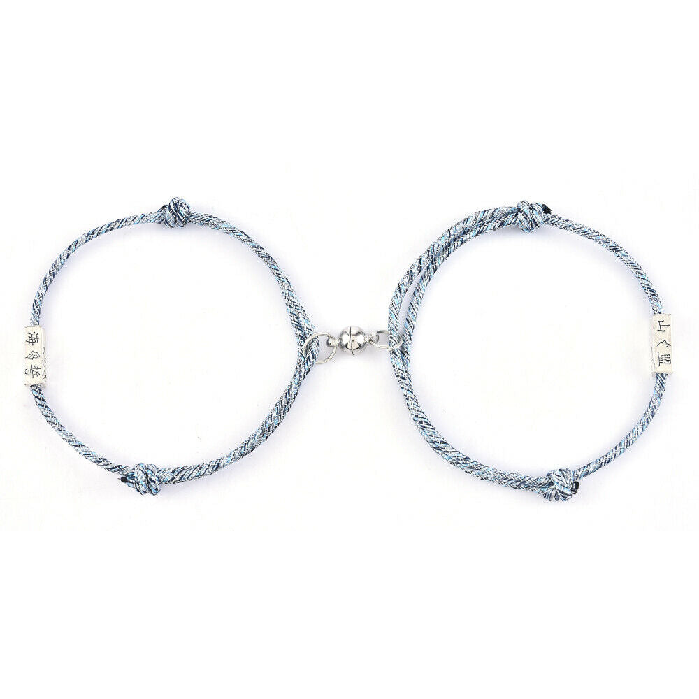 2Pcs Friendship Rope Braided Distance Magnetic Couple Rope Kit Lover Jewelry US