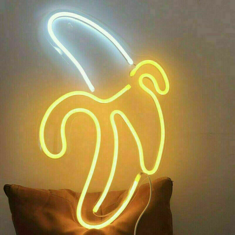 Banana LED Neon Sign Light Decor Bar Pub Bedroom Wall Art Christmas Party