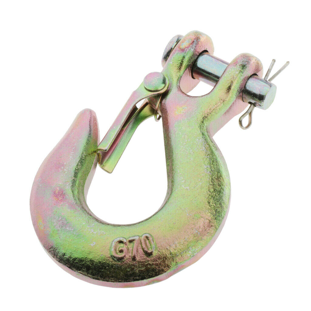 1x 1/4" G70 Steel Clevis Winch Hook 4WD Heavy Duty Chain Hook Slip Hook