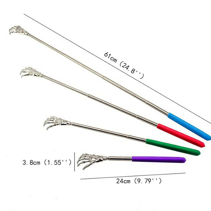 New Stainless Steel Telescoping Extendable Back Scratcher ghost paw MassagerBDA
