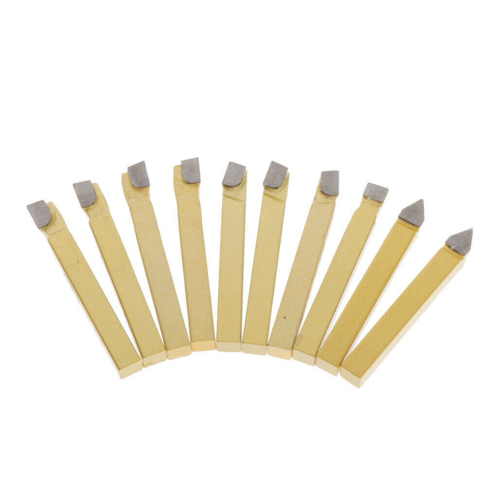 10Pieces Carbide Tip Tipped Bit Set Tools for CNC Lathe Turning Tool A