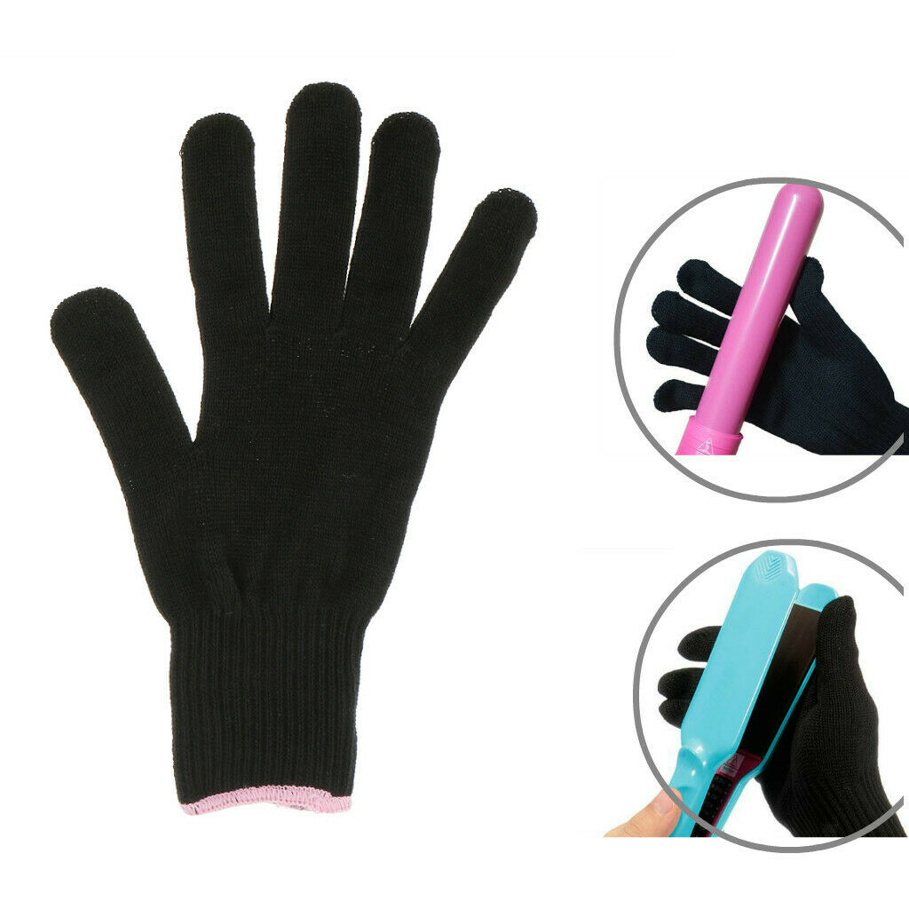 1pc Hair Styling Heat Resistant Glove Flat Iron Hand Protection Mitt Black
