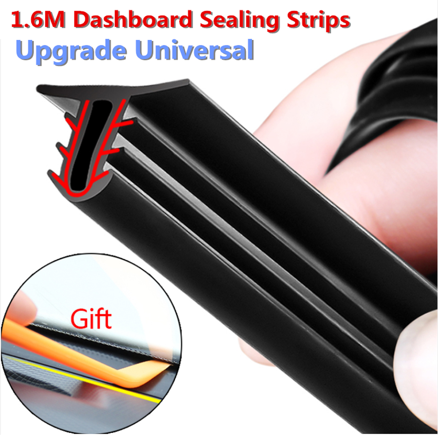 1.6M U Type Rubber Car Dashboard Edges Sealing Strip Noise Insulation Soundproof