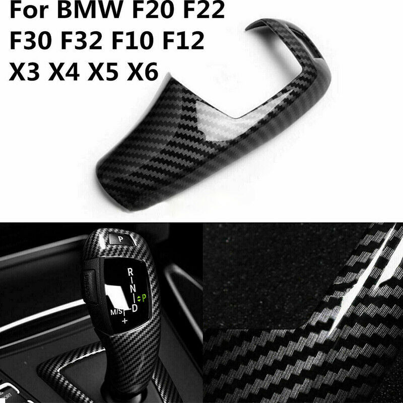 For BMW X3 X4 X5 X6 F20 F22 F30 F32 F10 Carbon Fiber Gear Shift Bezel Cover Trim