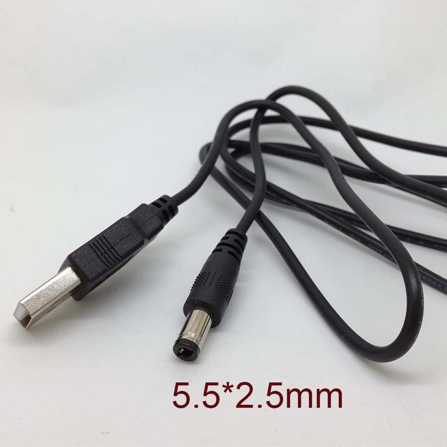 New PC Laptop USB Male to 5V DC 5.5mm x 2.5mm Barrel Connector Power Cable Tt