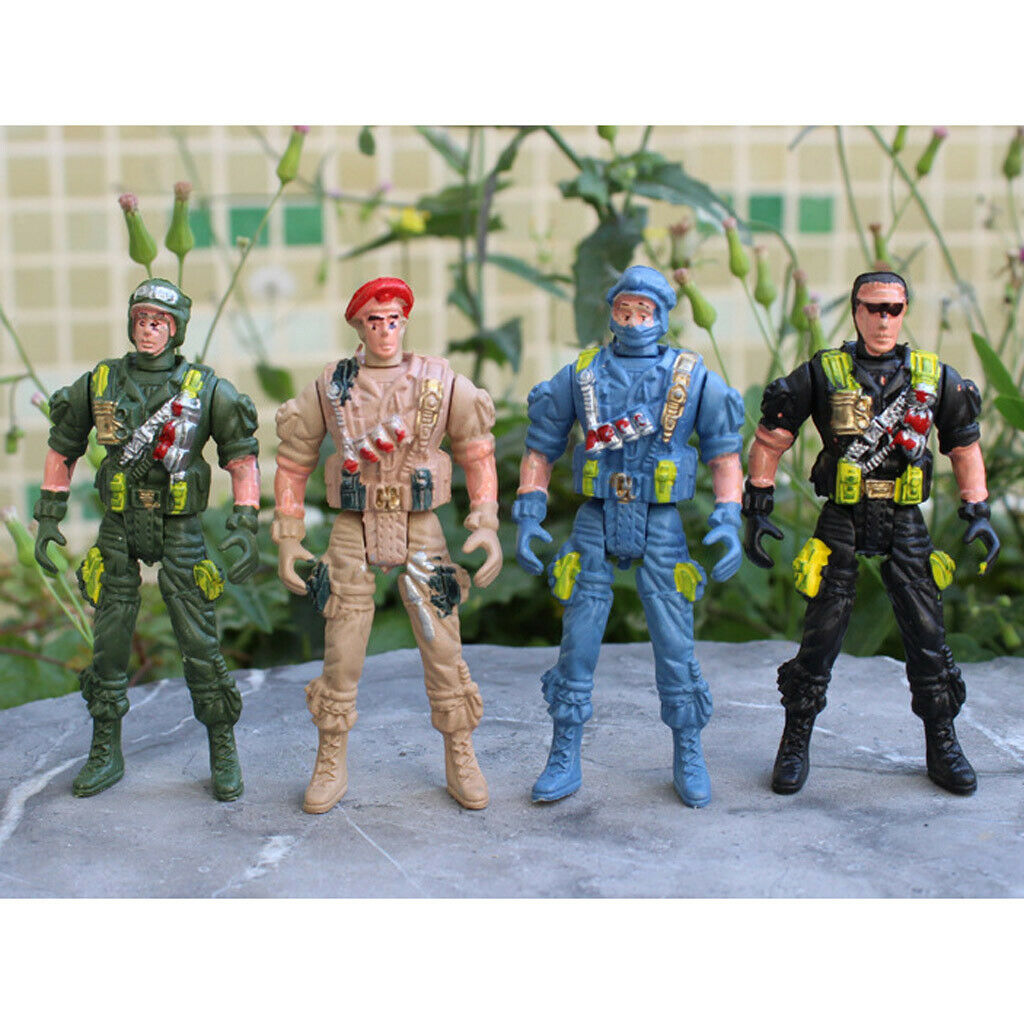 10pcs Plastic   Army Action Figures Set 9cm Special Force Soldiers