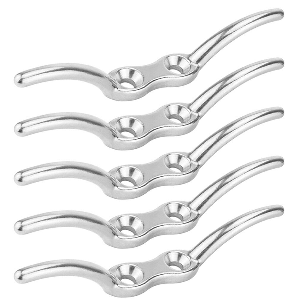 5pcs Heavy Duty Stainless Steel Flag Pole Cleat Boat Mooring Accessories