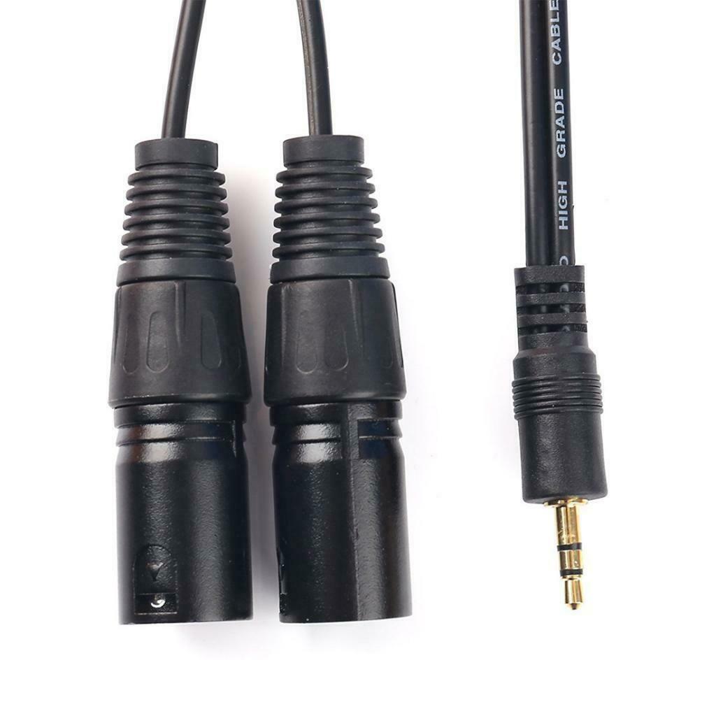 3.5 mm Stereo 1/8" to Dual Male XLR Splitter Patch Cable .