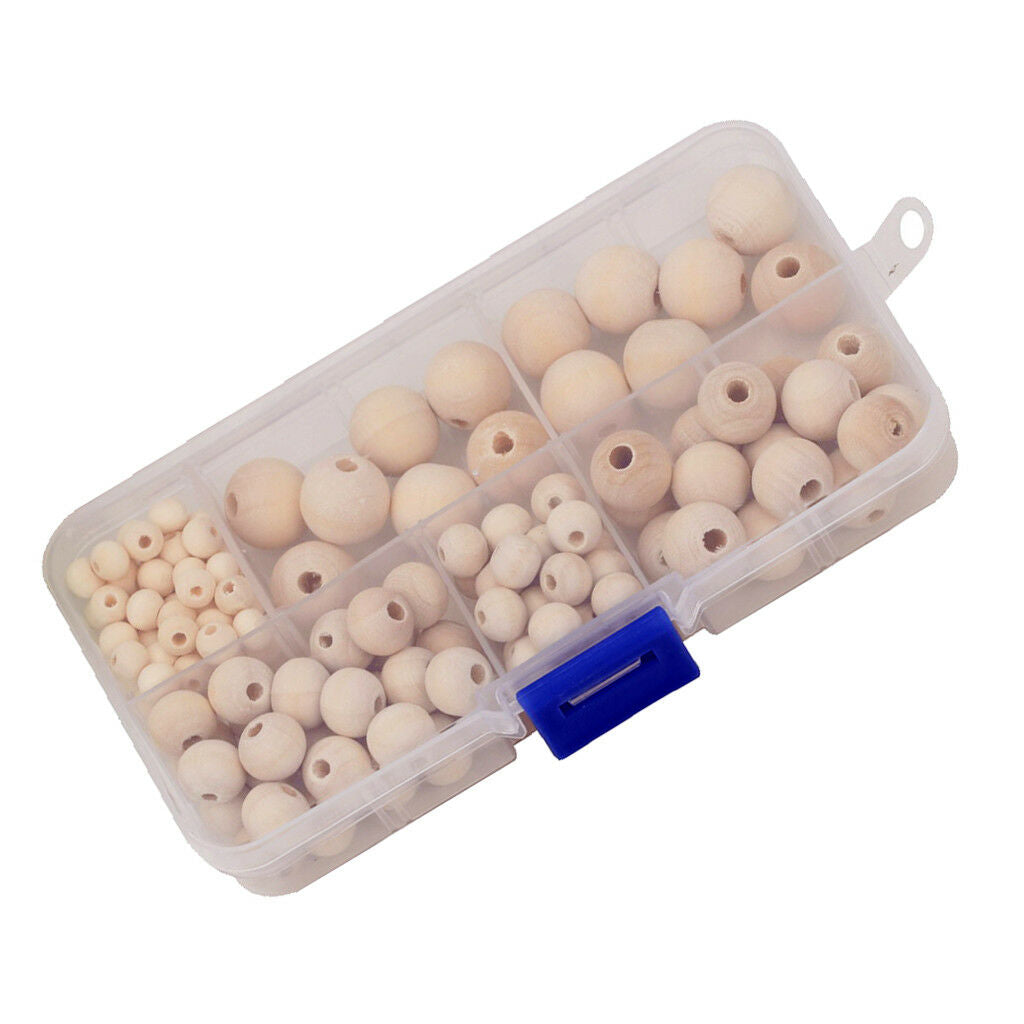 148Pcs Round Wood Spacer Bead Natural Unfinished Wooden Beads Ball Teething