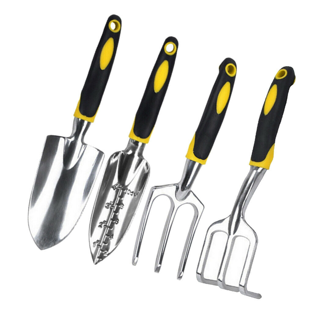 4Pcs Hand Shovels Rake Fork Garden Tool Set Alloy Gardening Trowels Rake