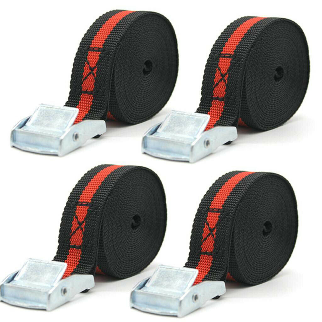 4 pieces cam buckle lashing straps 2.5meters x 25mm for trailers, caravans
