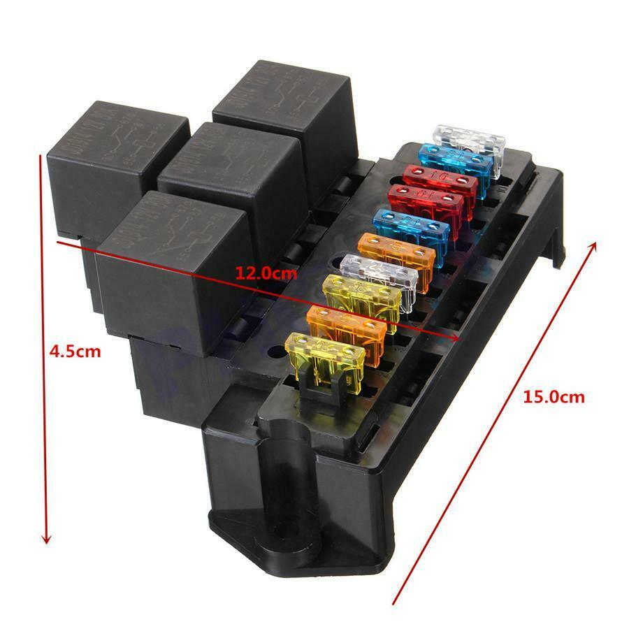 12V 80A 1 Set Universal Auto Automotive Blade Fuse Assortment Car Boat 10 Way
